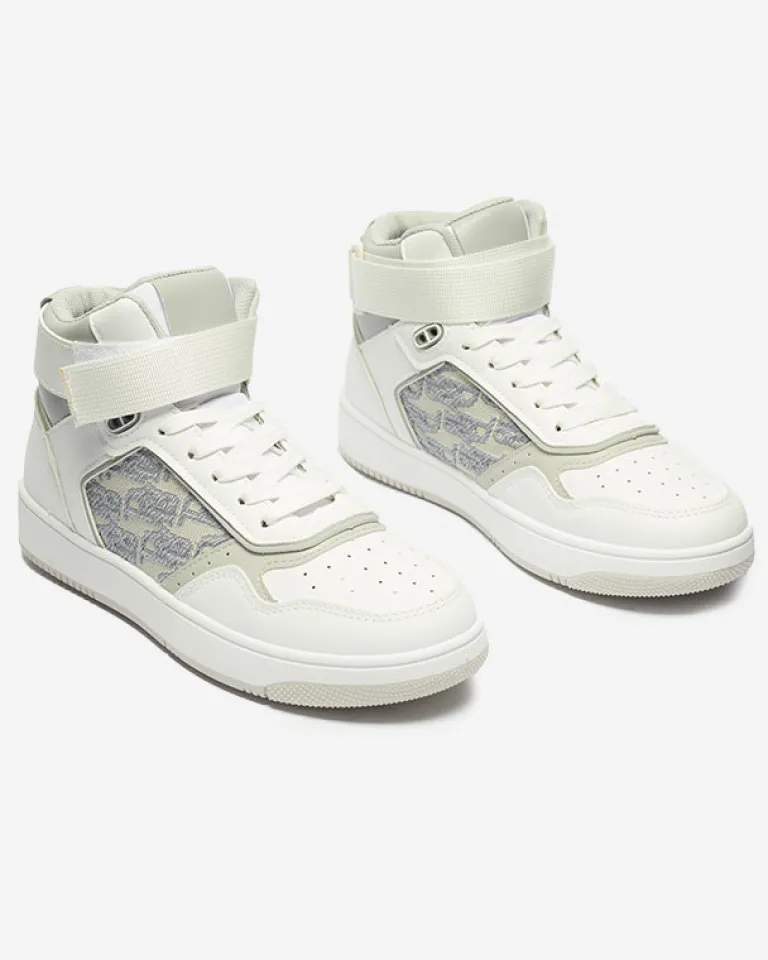 Discount Białe damskie wysokie sneakersy sportowe Xosa Damskie Sneakersy