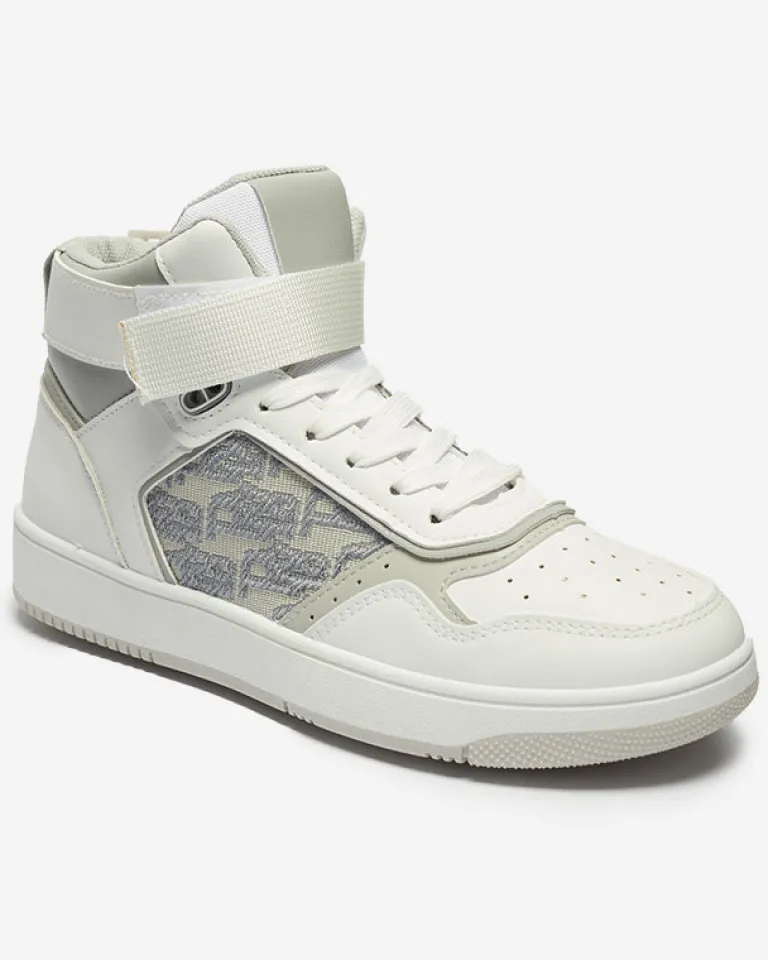 Discount Białe damskie wysokie sneakersy sportowe Xosa Damskie Sneakersy