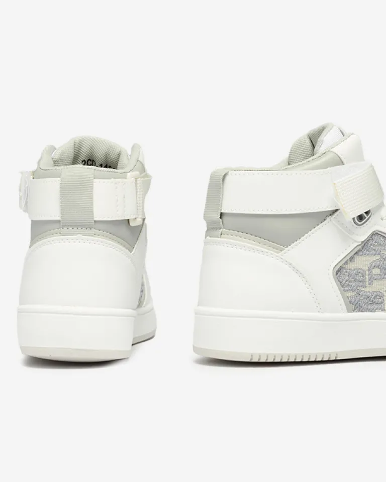 Discount Białe damskie wysokie sneakersy sportowe Xosa Damskie Sneakersy