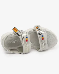 Clearance Białe dziecięce sandałki zapinane na rzepy Keris Dziewczęce