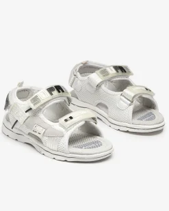 New Białe dziecięce sandałki z naszywkami Netiks Dziewczęce