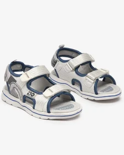 Clearance Białe dziecięce sandałki z naszywkami Kiteks Dziewczęce