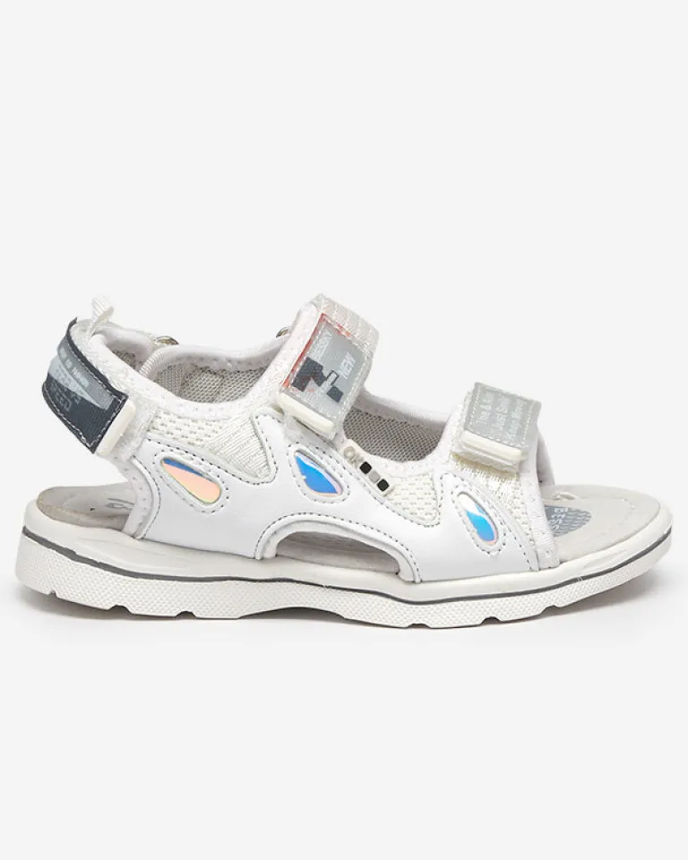 New Białe dziecięce sandałki z naszywkami Berigi Dziewczęce