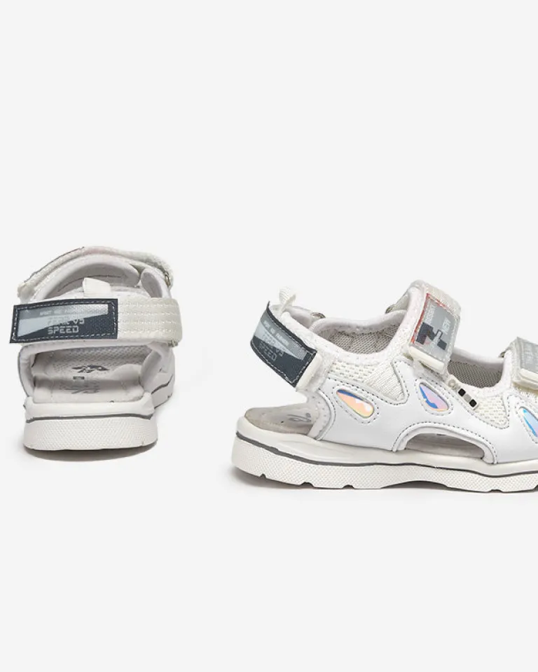 New Białe dziecięce sandałki z naszywkami Berigi Dziewczęce