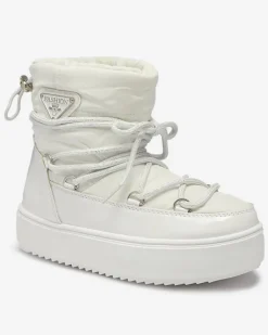Białe dziecięce wsuwane buty a'la śniegowce Asifa Dziewczęce