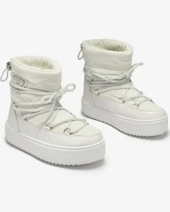 Białe dziecięce wsuwane buty a'la śniegowce Asifa Dziewczęce