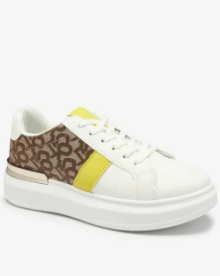 Best Biało- brązowe buty sportowe damskie Mlysio Damskie Sneakersy