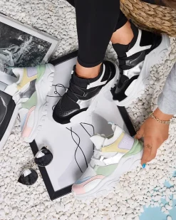 Outlet Biało- czarne sportowe sneakersy damskie Ziragga Damskie Bieganie, Ćwiczenia I Trening|Sneakersy