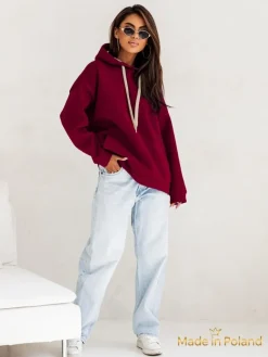 Sale Bluza damska z kapturem oversize Bluzy