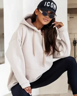 Clearance Bluza damska z kapturem oversize Bluzy