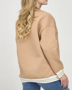 Online Bluza damska z ociepleniem w kolorze jasnobrązowym Bluzy