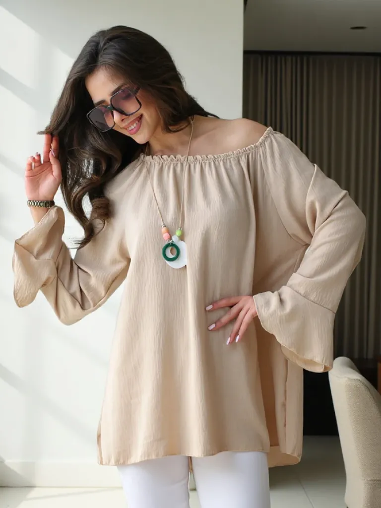 Sale Bluzka damska a'la hiszpanka z falbankami Bluzki / Koszule / Koszulki