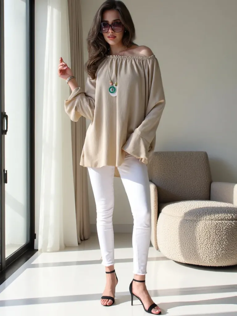 Sale Bluzka damska a'la hiszpanka z falbankami Bluzki / Koszule / Koszulki