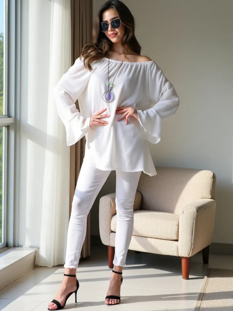 Best Bluzka damska a'la hiszpanka z falbankami Bluzki / Koszule / Koszulki