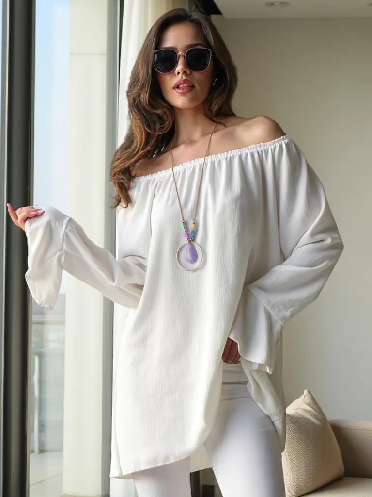 Best Bluzka damska a'la hiszpanka z falbankami Bluzki / Koszule / Koszulki