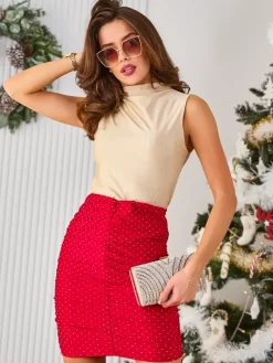 Sale Bluzka damska z cyrkoniami Bluzki / Koszule / Koszulki