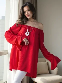 Bluzka damska a'la hiszpanka z falbankami Bluzki / Koszule / Koszulki