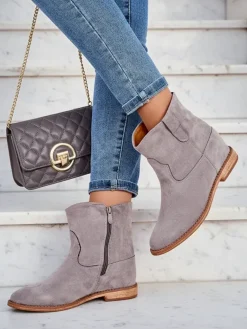 Outlet Botki a'la kowbojki na krytym koturnie Patorias Botki Z Grubym Ociepleniem