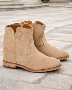 Sale Botki a'la kowbojki na krytym koturnie Blueston Botki Z Delikatnym Ociepleniem|Kowbojki