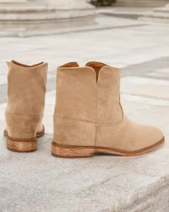 Sale Botki a'la kowbojki na krytym koturnie Blueston Botki Z Delikatnym Ociepleniem|Kowbojki