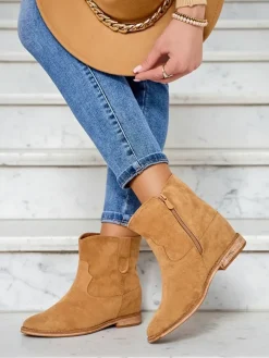 Discount Botki a'la kowbojki na krytym koturnie Patorias Botki Z Grubym Ociepleniem