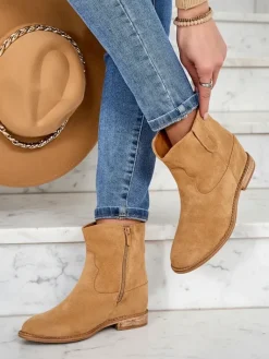 Discount Botki a'la kowbojki na krytym koturnie Patorias Botki Z Grubym Ociepleniem