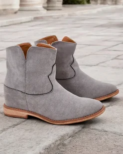 Best Botki a'la kowbojki na krytym koturnie Blueston Botki Z Delikatnym Ociepleniem|Kowbojki