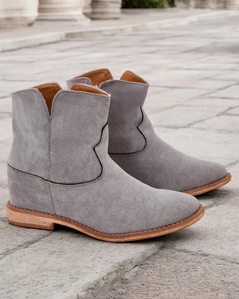 Best Botki a'la kowbojki na krytym koturnie Blueston Botki Z Delikatnym Ociepleniem|Kowbojki