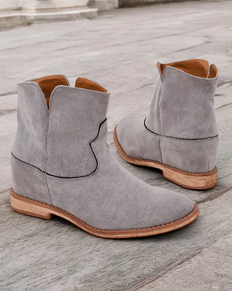 Best Botki a'la kowbojki na krytym koturnie Blueston Botki Z Delikatnym Ociepleniem|Kowbojki