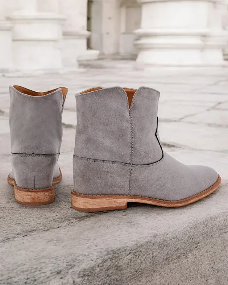 Best Botki a'la kowbojki na krytym koturnie Blueston Botki Z Delikatnym Ociepleniem|Kowbojki