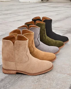 Best Botki a'la kowbojki na krytym koturnie Blueston Botki Z Delikatnym Ociepleniem|Kowbojki