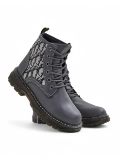 Sale Botki damskie z printem Efrioz Botki Bez Ocieplenia|Botki Na Płaskim Obcasie