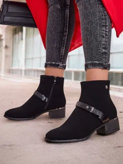 Sale Botki damskie Izzolo Botki Z Delikatnym Ociepleniem|Nowość