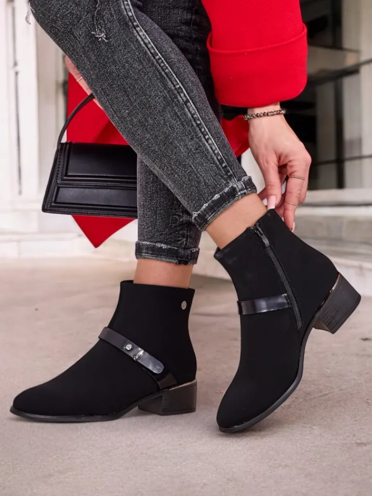 Sale Botki damskie Izzolo Botki Z Delikatnym Ociepleniem|Nowość