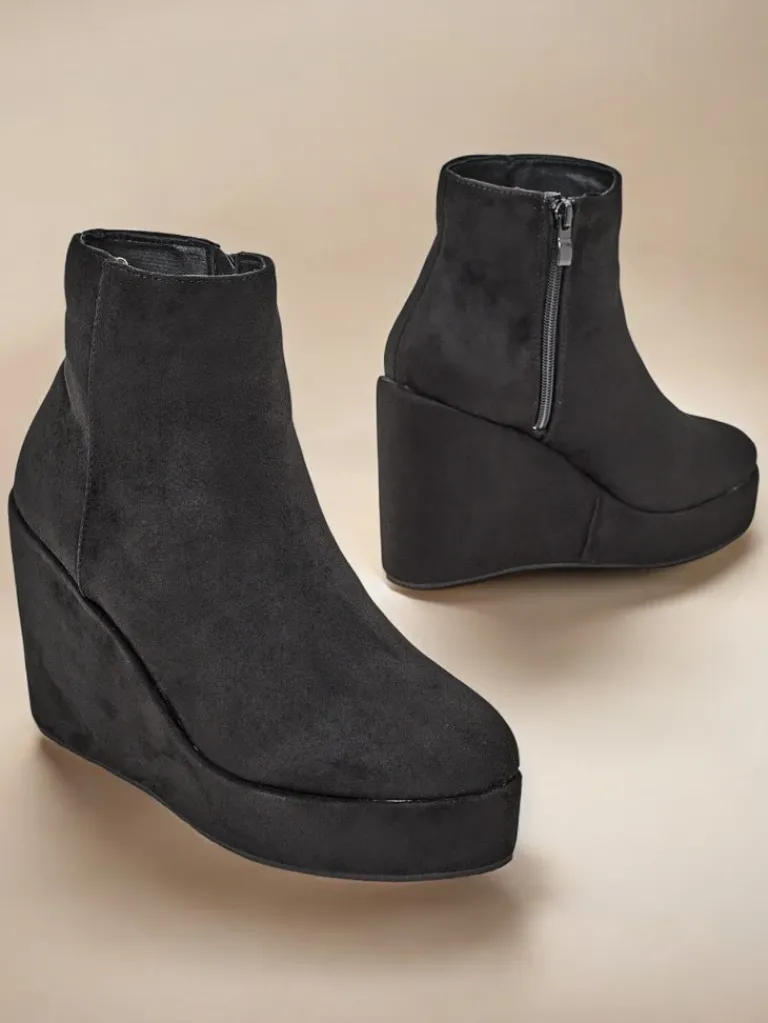 Online Botki damskie na koturnie Sieffa Botki Z Delikatnym Ociepleniem|Botki Na Koturnie