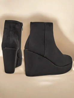 Online Botki damskie na koturnie Sieffa Botki Z Delikatnym Ociepleniem|Botki Na Koturnie