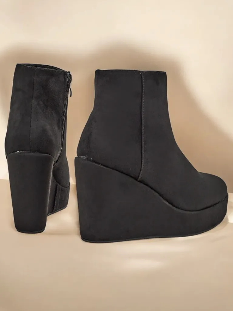 Online Botki damskie na koturnie Sieffa Botki Z Delikatnym Ociepleniem|Botki Na Koturnie