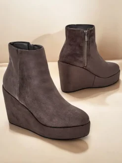 New Botki damskie na koturnie Sieffa Botki Z Delikatnym Ociepleniem|Botki Na Koturnie