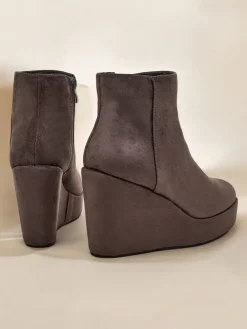 New Botki damskie na koturnie Sieffa Botki Z Delikatnym Ociepleniem|Botki Na Koturnie