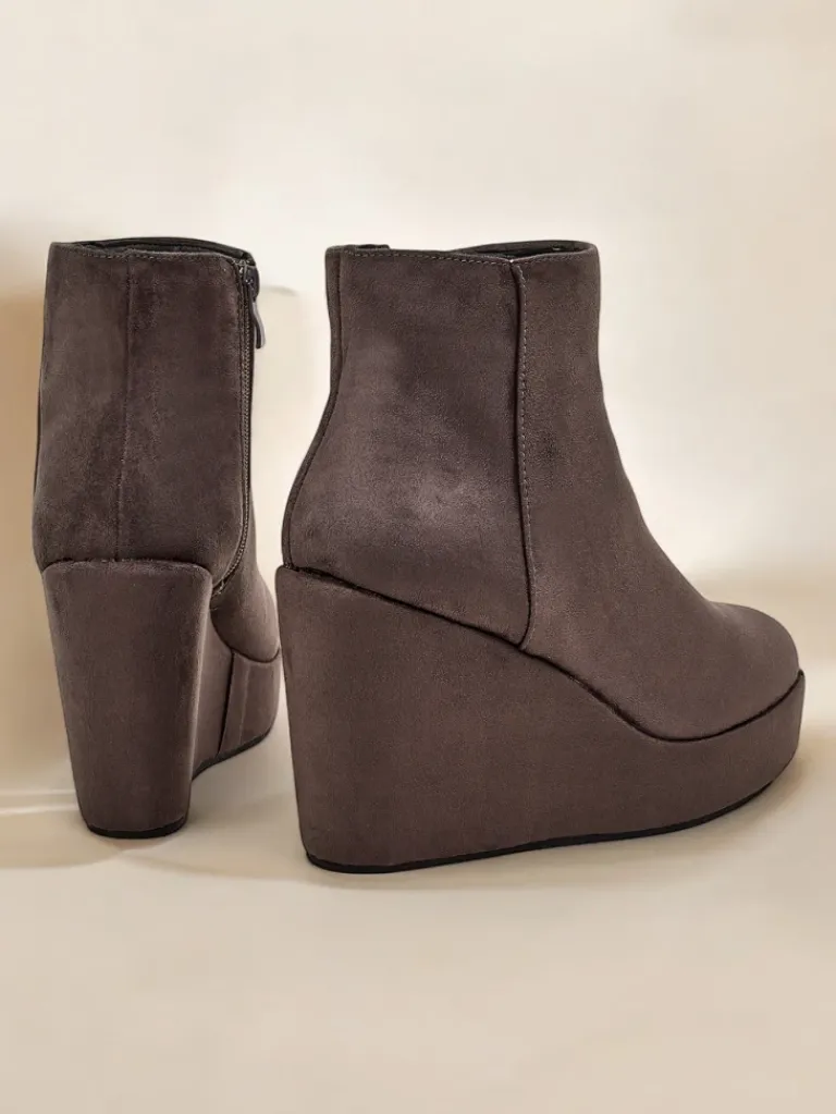 New Botki damskie na koturnie Sieffa Botki Z Delikatnym Ociepleniem|Botki Na Koturnie