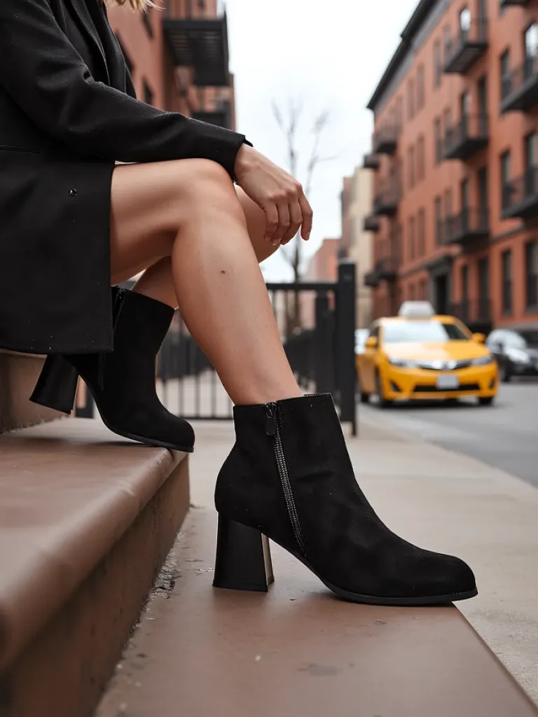 Botki damskie Fiolon Botki Na Słupku|Nowość