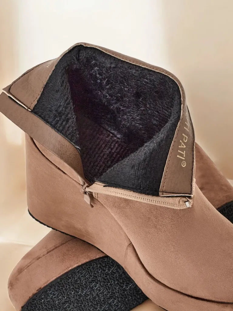 Clearance Botki damskie na koturnie Sieffa Botki Z Delikatnym Ociepleniem|Botki Na Koturnie