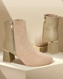 Discount Botki damskie na słupku Boratos Botki Z Delikatnym Ociepleniem|Botki Na Słupku