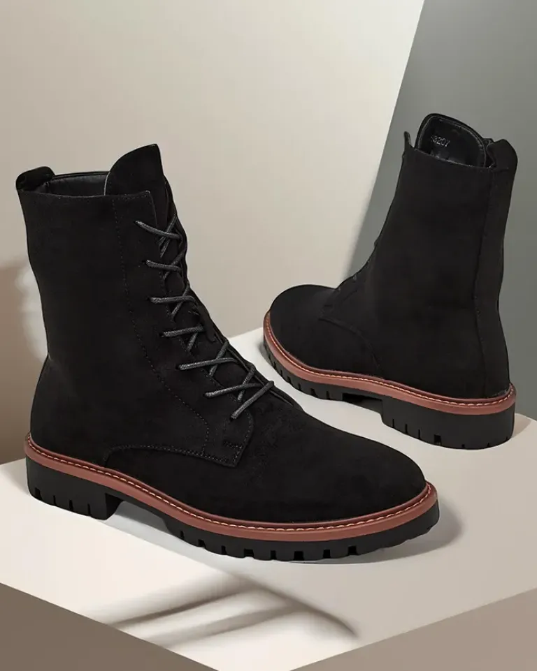 Discount Botki damskie sznurowane Gosop Botki Z Delikatnym Ociepleniem|Botki Sznurowane