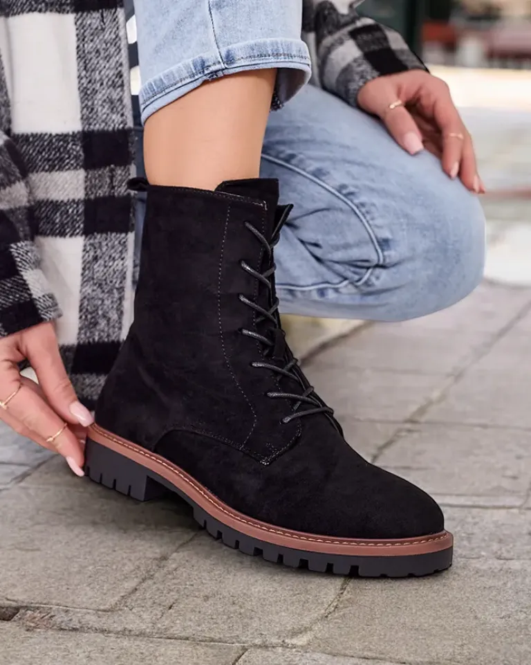 Discount Botki damskie sznurowane Gosop Botki Z Delikatnym Ociepleniem|Botki Sznurowane
