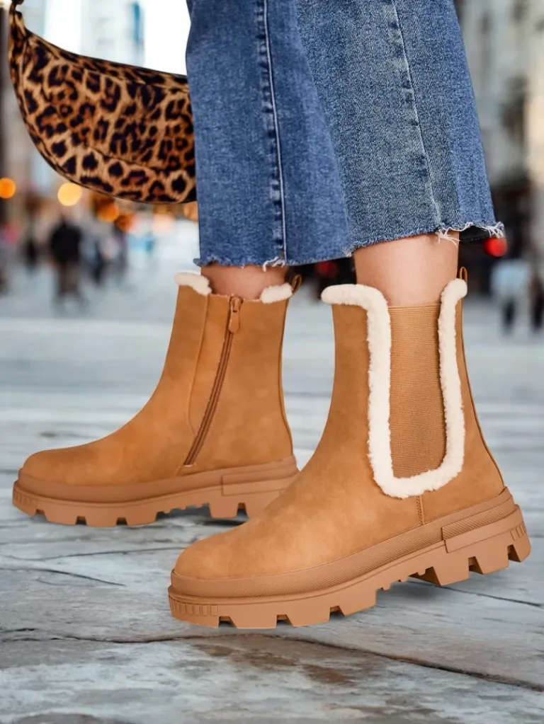 Clearance Botki damskie Ozoo Botki Z Delikatnym Ociepleniem