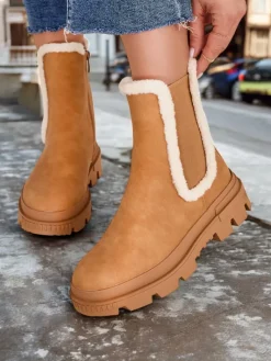 Clearance Botki damskie Ozoo Botki Z Delikatnym Ociepleniem