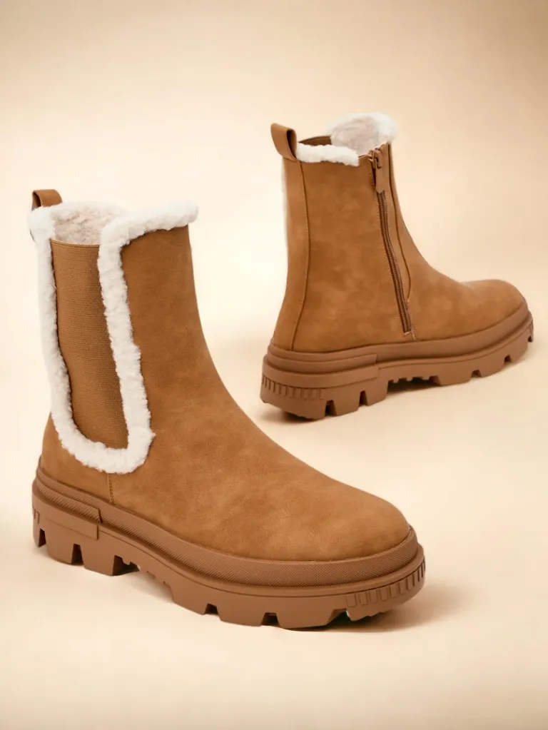 Clearance Botki damskie Ozoo Botki Z Delikatnym Ociepleniem