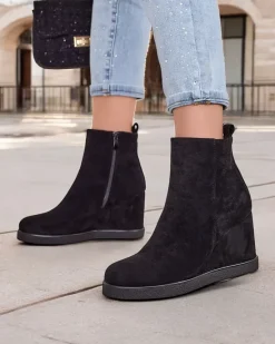 Online Botki damskie na koturnie Sierra Botki Z Delikatnym Ociepleniem|Botki Na Koturnie