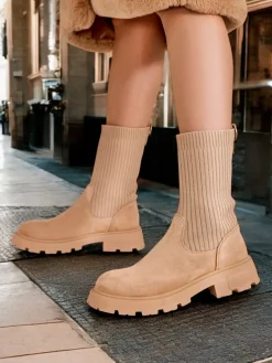 Online Botki damskie wsuwane Derette Botki Bez Ocieplenia|Botki Na Płaskim Obcasie